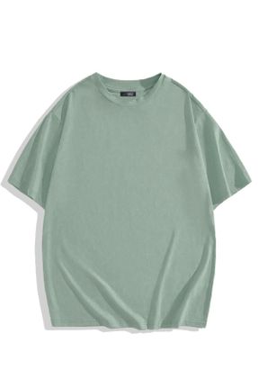 تی شرت طوسی مردانه ریلکس یقه گرد تکی کد 798160949