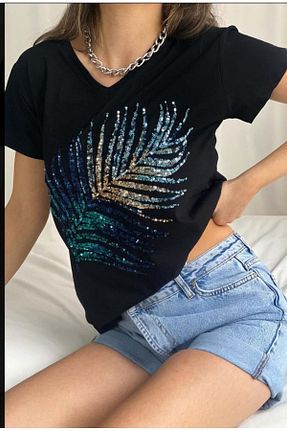تیشرت مشکی زنانه Relaxed Laderra - کد 312380690