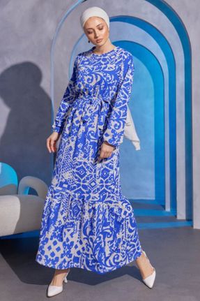 لباس آبی زنانه رگولار بافتنی مخلوط ویسکون کد 832189069