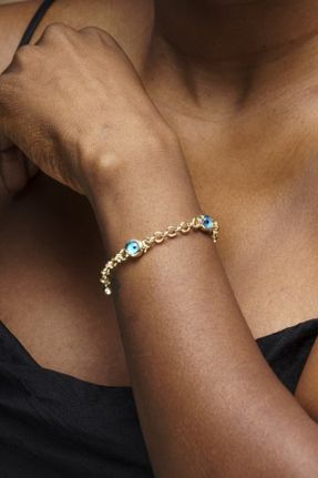 دستبند جواهر طلائی زنانه روکش طلا کد 42659444
