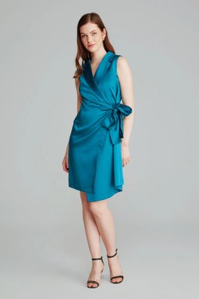 لباس آبی زنانه بافتنی پلی استر ریلکس کد 809635402