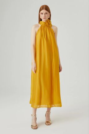 لباس زرد زنانه بافتنی ریلکس کد 827359410
