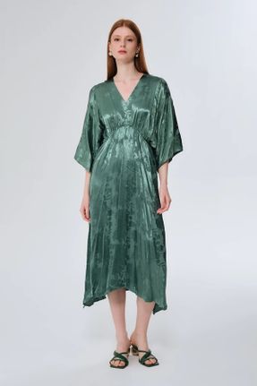 لباس سبز زنانه بافتنی ریلکس آستین-کوتاه کد 820223278