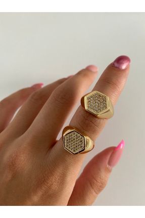 انگشتر جواهر طلائی زنانه روکش طلا کد 346635130