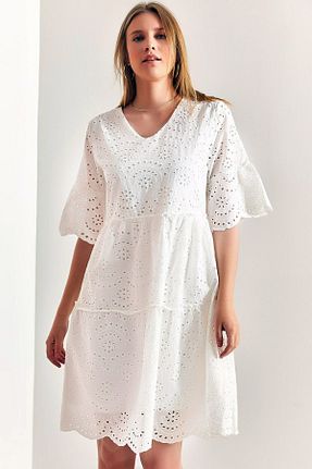 لباس سفید زنانه بافتنی MissKybele - کد 842908507