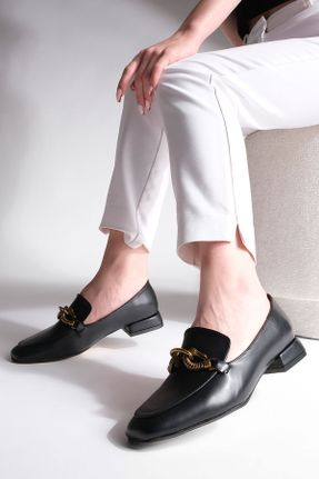 کفش لوفر مشکی زنانه پلی اورتان پاشنه کوتاه ( 4 - 1 cm ) کد 636049213