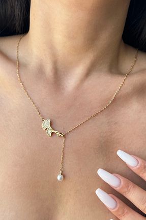 گردنبند استیل ( فولاد ) طلائی زنانه استیل (فولاد) Takıştır - کد 843026856