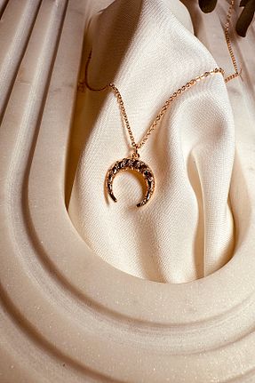 گردنبند استیل ( فولاد ) صورتی زنانه استیل (فولاد) MOONİ ACCESSORİES - کد 843056392