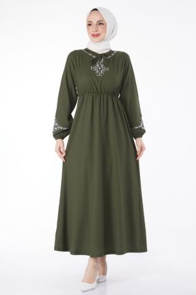 لباس خاکی زنانه بافتنی اسلیم فیت آستین-بلند کد 817551700