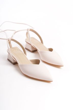 کفش پاشنه بلند کلاسیک بژ زنانه چرم مصنوعی پاشنه ساده پاشنه کوتاه ( 4 - 1 cm ) کد 821530809