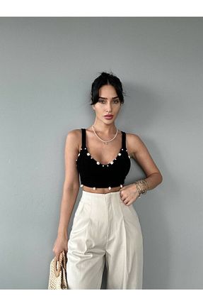 بلوز مشکی زنانه هندسی LB Laluna Butik - کد 669177755