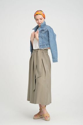 دامن خاکی زنانه پنبه ای NKS Boutique - کد 841586742