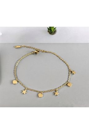 خلخال جواهری طلائی زنانه فولاد ( استیل ) کد 839170304