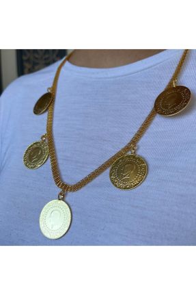 گردنبند جواهر طلائی زنانه استیل ضد زنگ کد 800275113