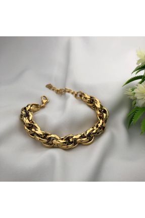 دستبند استیل طلائی زنانه استیل ضد زنگ کد 748890277
