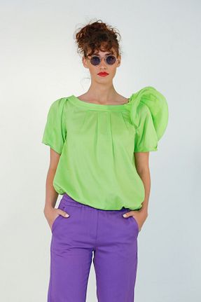 بلوز سبز زنانه ساده BİZE - کد 838206353