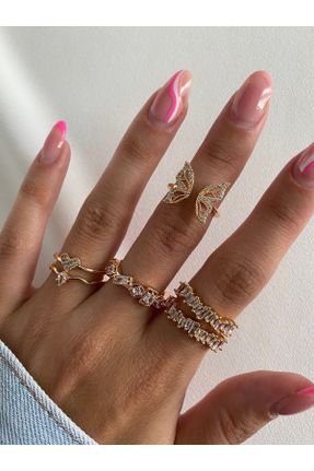 انگشتر جواهر طلائی زنانه روکش طلا کد 348702429