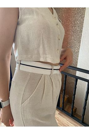 ست بالاتنه و پائین تنه بژ زنانه بافتنی Ayşe AKTAŞ - کد 808840178