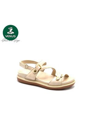 صندل بژ زنانه پاشنه تخت Venüs - کد 842819486