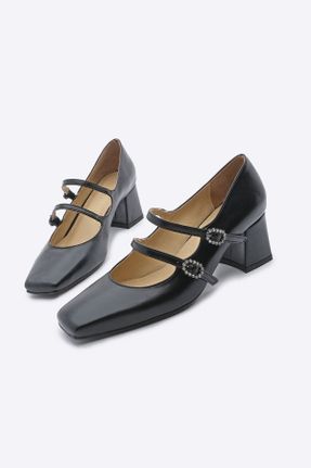 کفش پاشنه بلند کلاسیک مشکی زنانه پلی اورتان پاشنه ضخیم پاشنه متوسط ( 5 - 9 cm ) کد 827041943