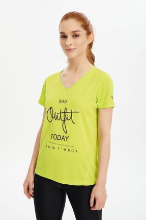 تی شرت سبز زنانه رگولار پلی استر کد 829352706