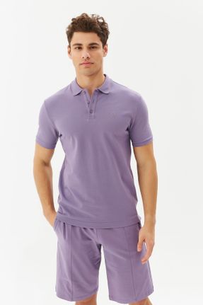 تی شرت بنفش مردانه رگولار یقه پولو پنبه (نخی) پوشاک ورزشی کد 259217546