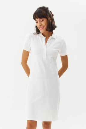 لباس سفید زنانه بافتنی پنبه (نخی) رگولار آستین-کوتاه کد 277119230