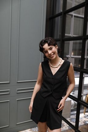 جلیقه مشکی زنانه کراپ Charm in Urban - کد 829185513