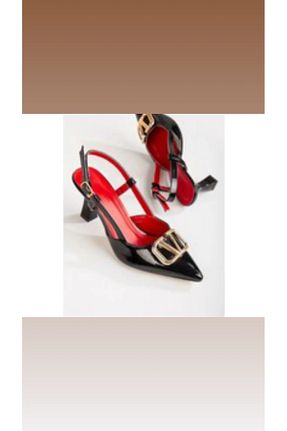 کفش پاشنه بلند کلاسیک مشکی زنانه چرم مصنوعی MEYRA - کد 843058027