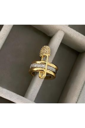 گوشواره غضروفی جواهرات طلائی زنانه استیل ضد زنگ کد 781597403
