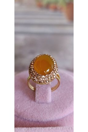 انگشتر نقره طلائی زنانه عقیق Silver - کد 843098958