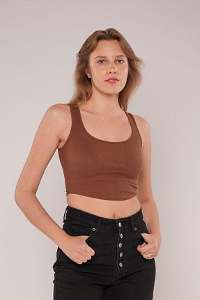 بلوز قهوه ای زنانه ساده GABRİA - کد 843102398