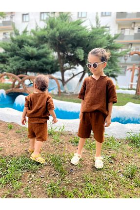 ست نوزادی قهوه ای بچه گانه پنبه ای BAHNUR - کد 843116445