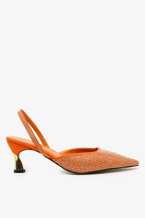 کفش استایلتو نارنجی پاشنه متوسط ( 5 - 9 cm ) کد 678637102