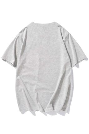 تی شرت طوسی زنانه رگولار یقه گرد تکی کد 752359314