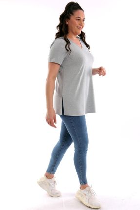 تی شرت طوسی زنانه سایز بزرگ ویسکون کد 828672194