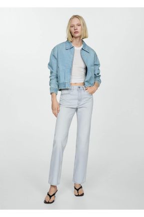 شلوار جین آبی زنانه پاچه رگولار استاندارد کد 820277263