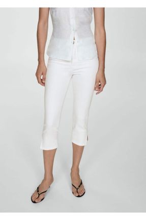 شلوار جین سفید زنانه پاچه رگولار استاندارد کد 833346209