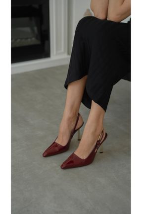 کفش پاشنه بلند کلاسیک زرشکی زنانه پاشنه ساده پاشنه متوسط ( 5 - 9 cm ) کد 815001531