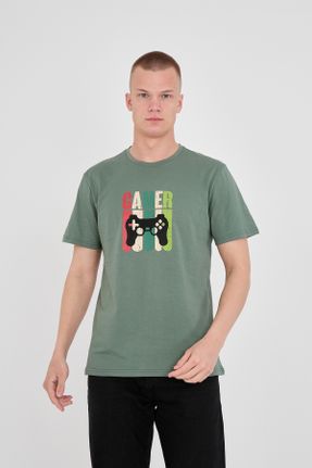 تی شرت سبز مردانه رگولار تکی کد 831877517