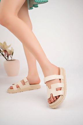 صندل بژ زنانه پاشنه کوتاه (1 - 4 سانتی متر) diya shoes - کد 843853964