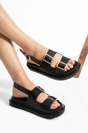 صندل مشکی زنانه پاشنه کوتاه (1 - 4 سانتی متر) diya shoes - کد 843852286