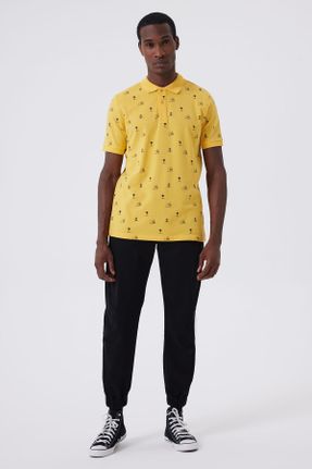 تی شرت زرد مردانه رگولار کد 757305577