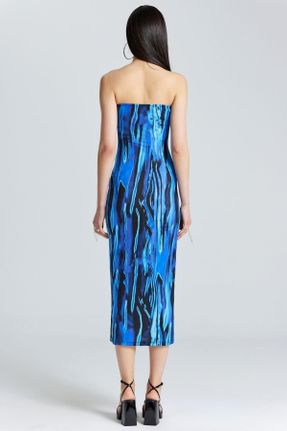 لباس آبی زنانه بافتنی استراپلز آستین-بلند کد 682897703