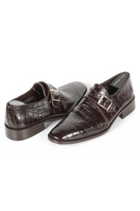 کفش کلاسیک قهوه ای مردانه چرم طبیعی پاشنه کوتاه ( 4 - 1 cm ) پاشنه ساده کد 82375724
