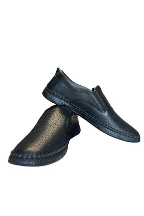 کفش کژوال مشکی مردانه چرم طبیعی پاشنه کوتاه ( 4 - 1 cm ) پاشنه ساده کد 829579797