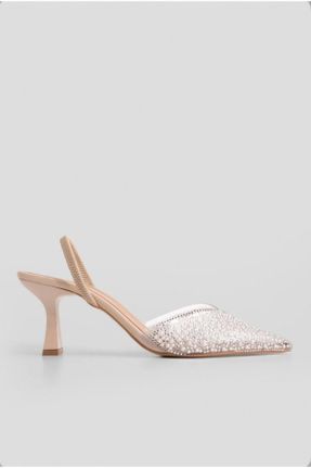 کفش مجلسی بژ زنانه پلی اورتان پاشنه نازک پاشنه متوسط ( 5 - 9 cm ) کد 812962038