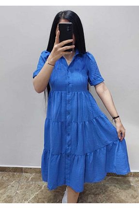 لباس آبی زنانه جین Nida Çelik Collection - کد 813138090