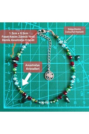 خلخال جواهری سبز زنانه فولاد ( استیل ) کد 742889760