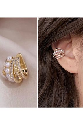 گوشواره غضروفی نقره طلائی AychaAksesuar - کد 732452019